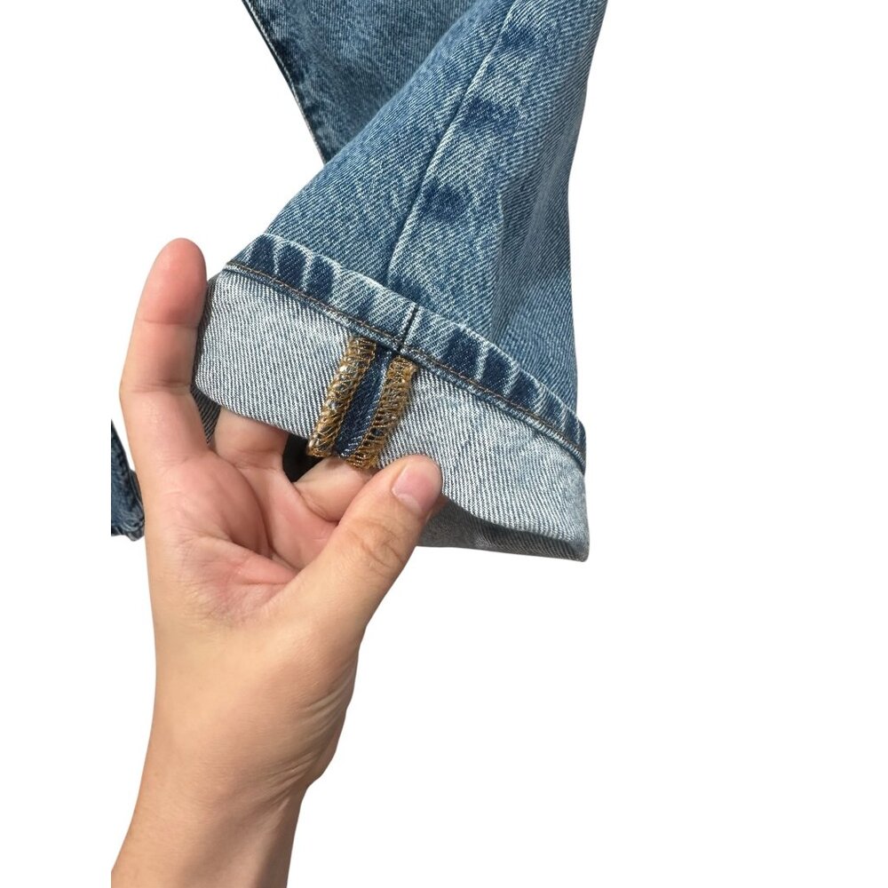 Frame The Hang Jeans Womens 25 Blue Selvedge Straight Leg Mid Rise Rigid Cotton - Picture 12 of 14